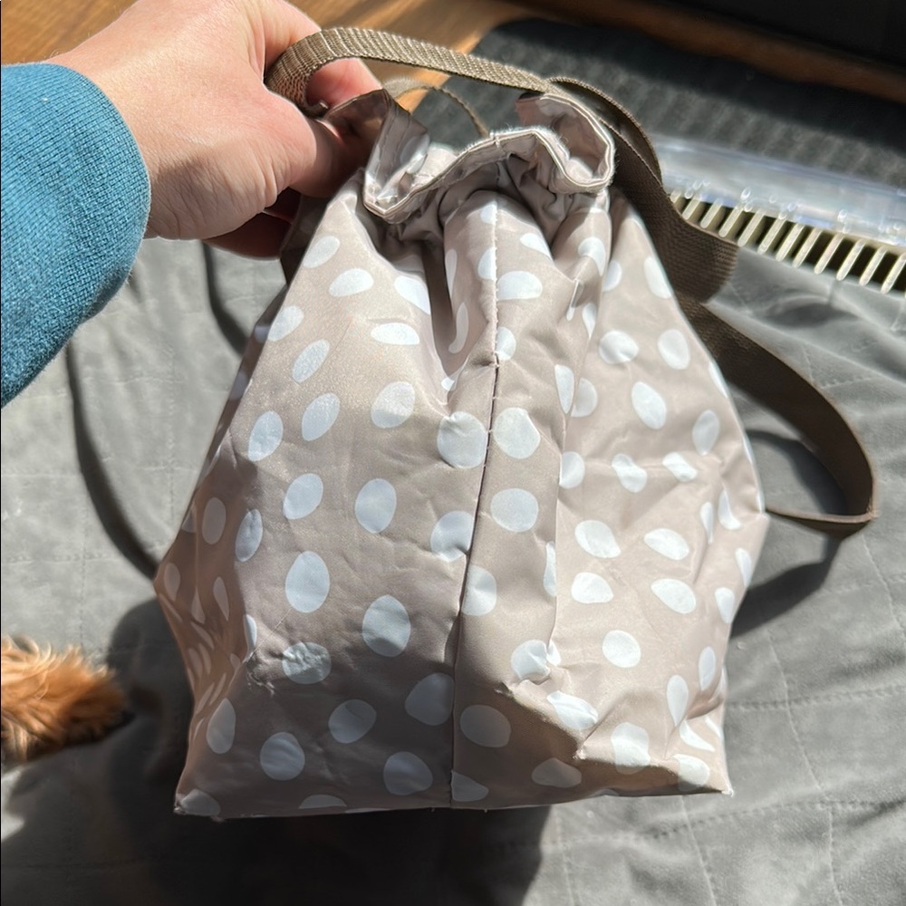 Chic Brown and White Drawstring Bag - Picture 6 of 8